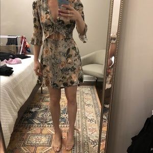 For Love & Lemons Pink Front Tie Dress